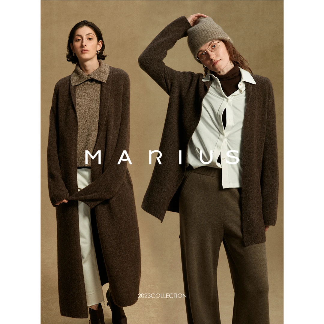 MARIUS法式轻奢慵懒INS博主同款上帝的纤维Alpaca浴袍式开衫