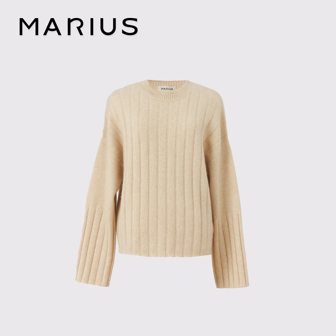 MARIUS宽坑条羊绒套衫