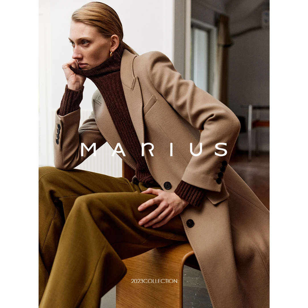 MARIUS“骑士大衣” 進口 NIKKE 高定澳洲美利奴羊毛长西装大衣复古