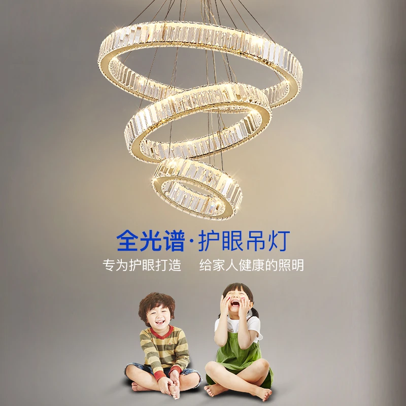【特价精选】现代简约水晶吊灯别墅复式楼大吊灯轻奢客厅灯具灯饰
