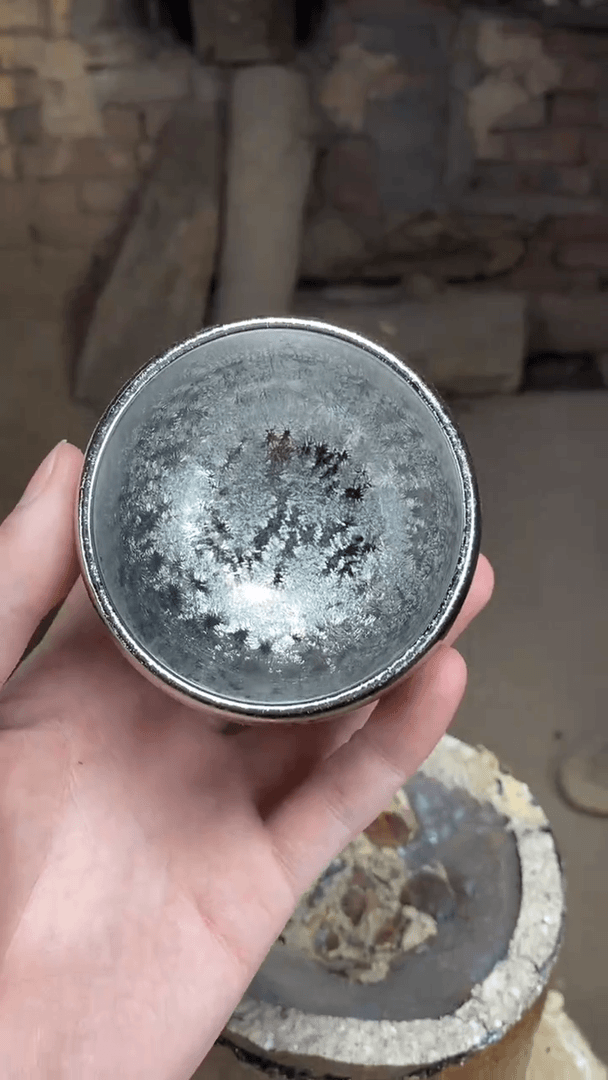 【闪购商品】瓷双面银盏 禅定 （配礼盒证书）