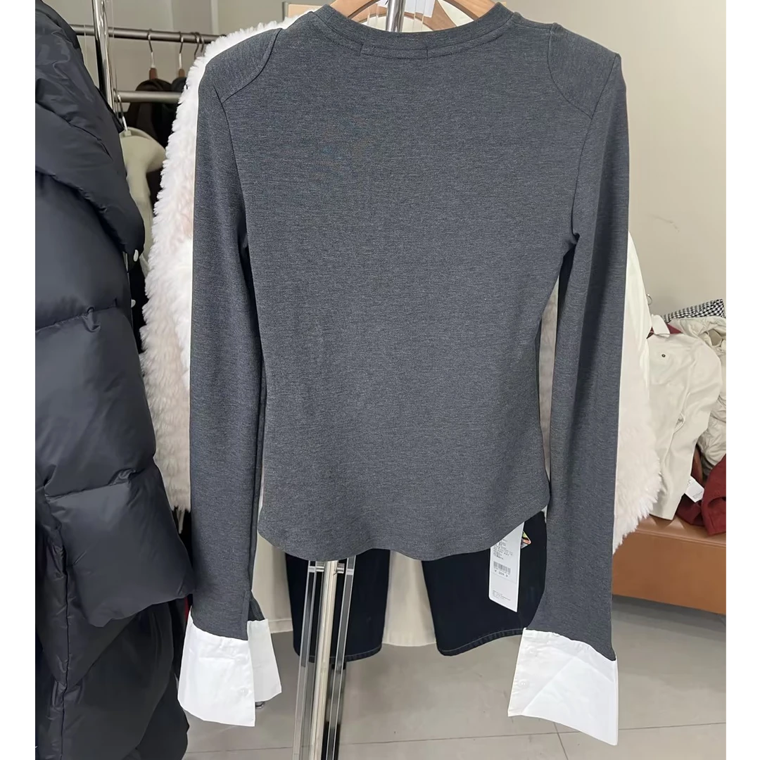 凡人优品女士时尚短款打底衫修身百搭T1277