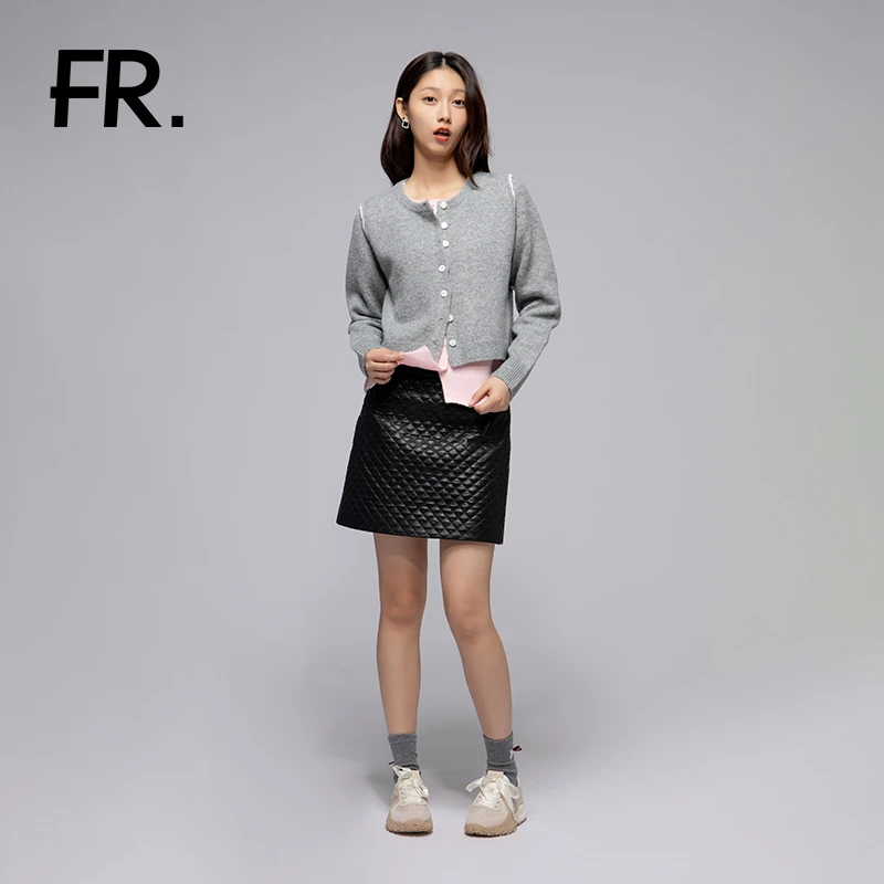 凡人优品女士毛衣长袖时尚百搭条纹秋冬休闲气质针织显瘦简约M587