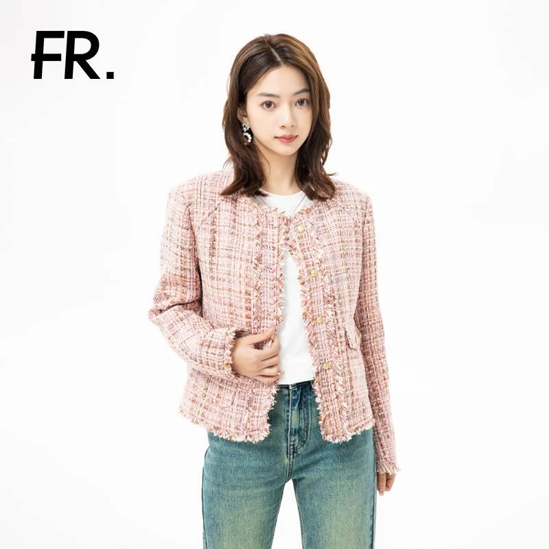 凡人优品上衣女外套小香风气质长袖短款时尚休闲百搭A157