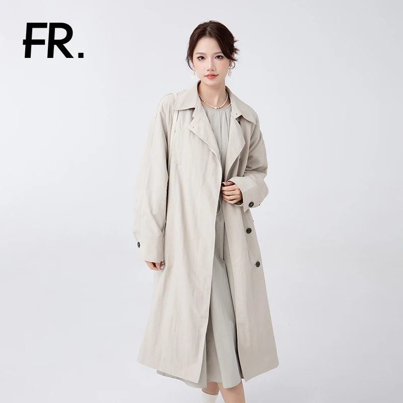 凡人优品风衣女款春秋高级感中长款流行爆款大衣外套F075羊绒