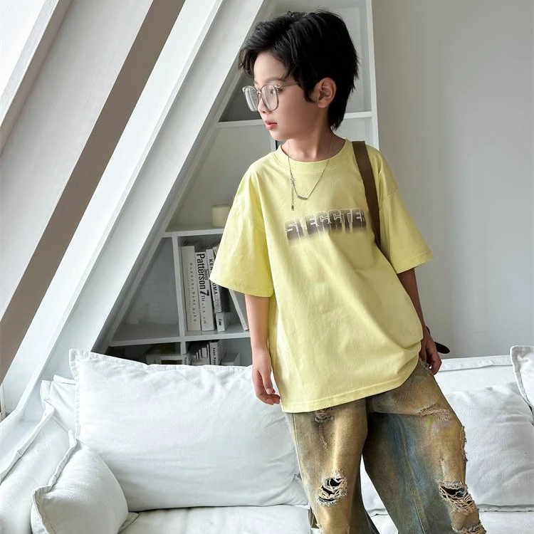 凡人优品FR童装男童T恤短袖儿童上衣夏季半袖宽松潮流T112