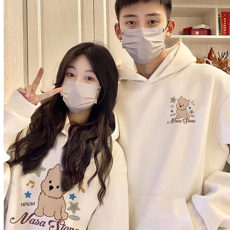 不一样的情侣装卫衣秋冬款2025新款网红高级感连帽oversize情侣装