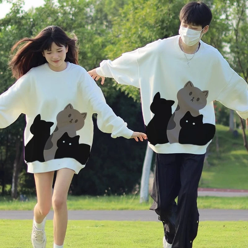 不一样特别的情侣装卫衣春秋冬季时尚2025新款高级感圆领卫衣套装