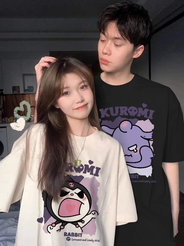 不一样半袖t恤夏季一男一女大码ins小众纯棉短袖卡通百搭T潮