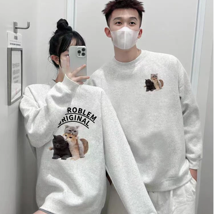 不一样情侣装卫衣2025新款秋冬款网红小众高级感特别的圆领情侣装