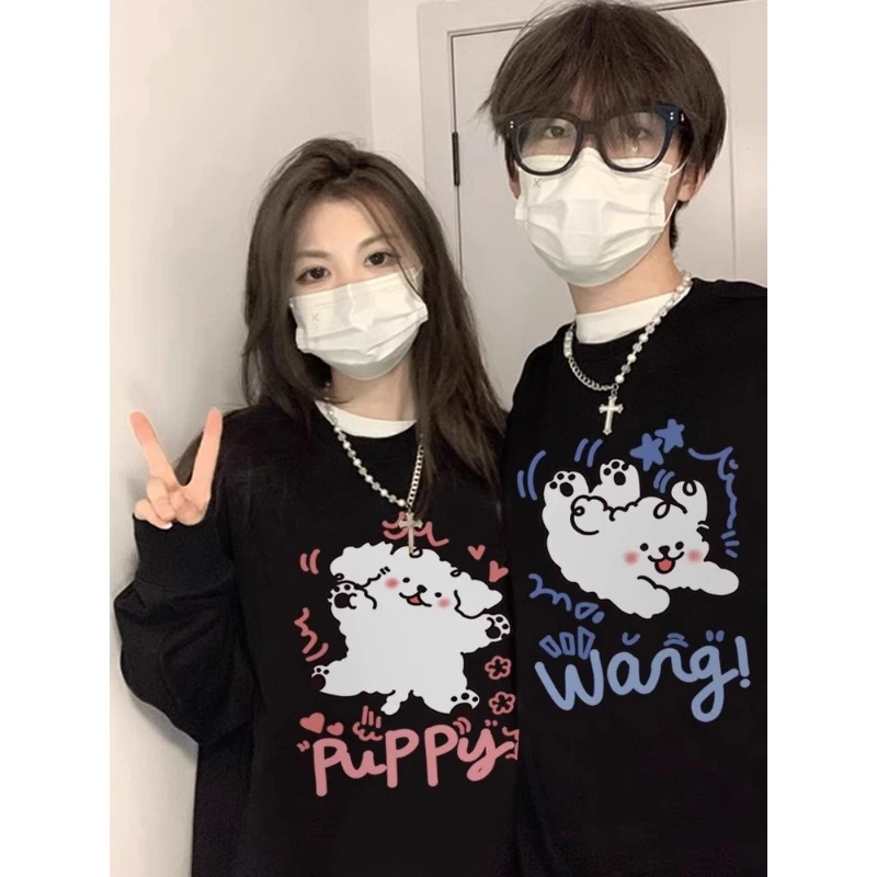 不一样的情侣装春秋冬季2025新款卫衣网红法式小众高级感潮牌美式