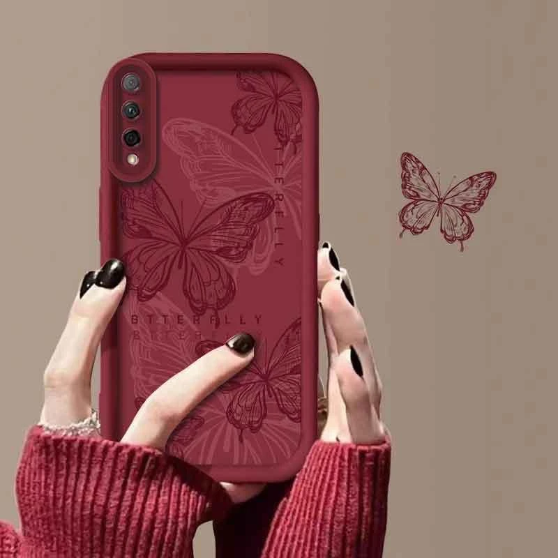 适用于荣耀9x手机壳HONOR9X线条蝴蝶新年女防摔软壳全包式