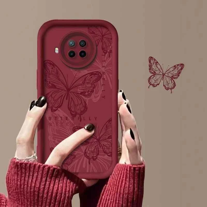 适用于红米Note9Pro手机壳Redminote9PRO线条蝴蝶新年女防摔软壳