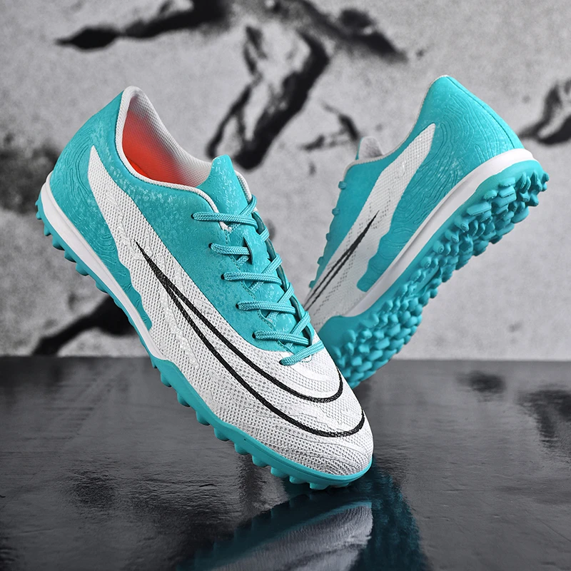 2024新款透气足球修炼鞋男女学生儿童长钉碎钉TF青少年防滑训练鞋