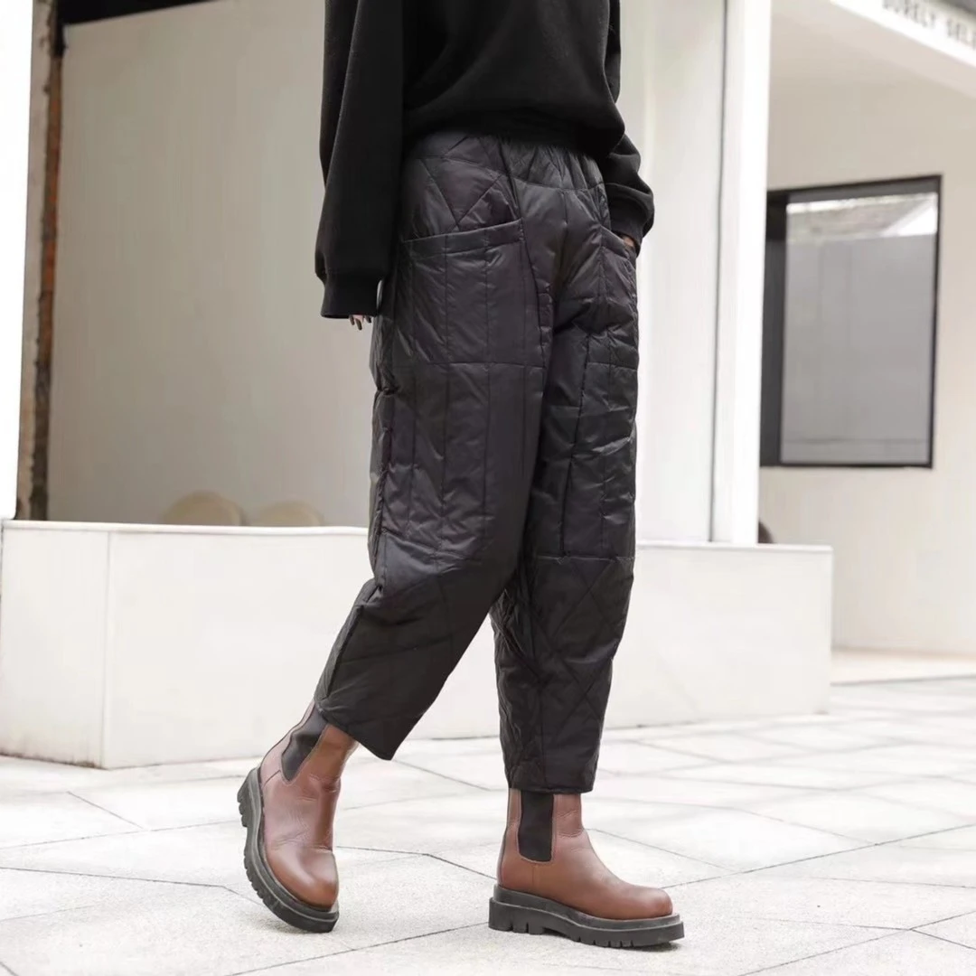 利百加冬季大码时尚休闲外穿百搭高贵宽松保暖羽绒裤上档次2301