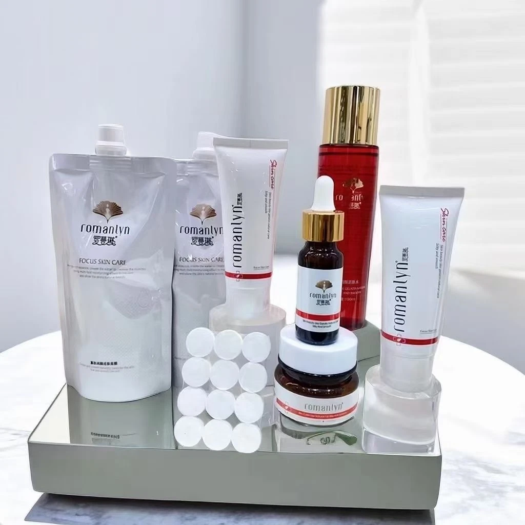 罗蔓琳护肤品套盒补水保湿提亮寡肽修护原液洁面乳水按摩膏全套装