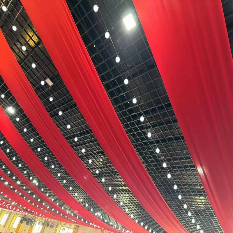 红绸布婚庆场景吊顶大红花布料揭幕红绸布彩带喜事舞台装饰运动会