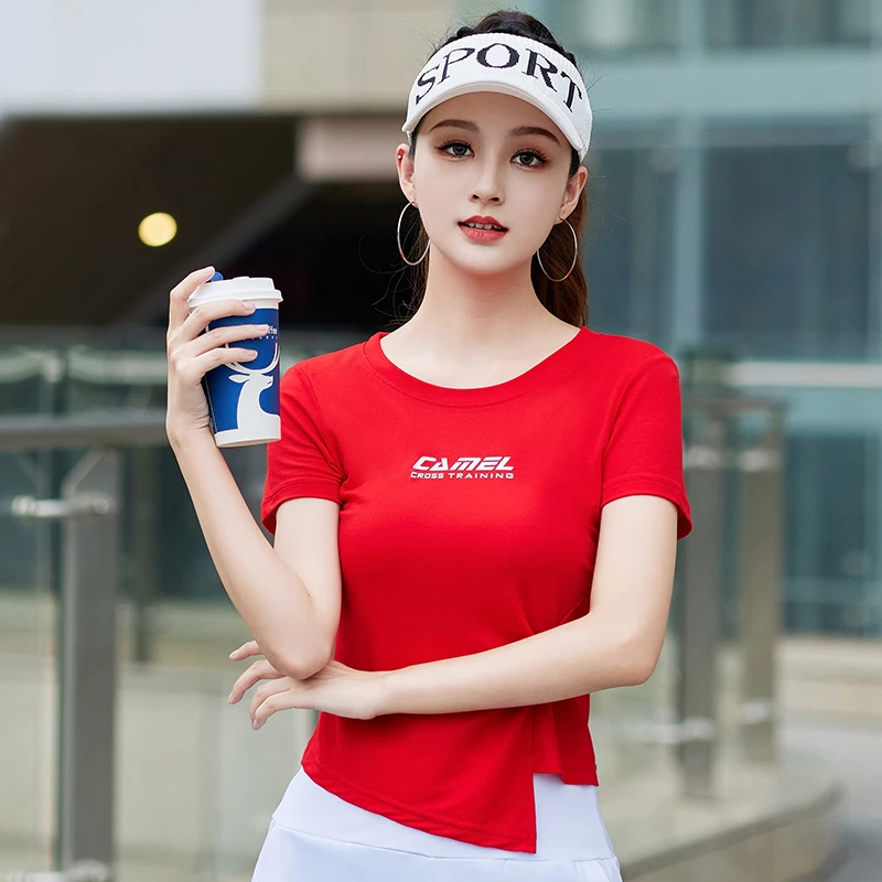 速干透气短袖T恤女新款夏季小个子不规则修身上衣运动时尚福利款