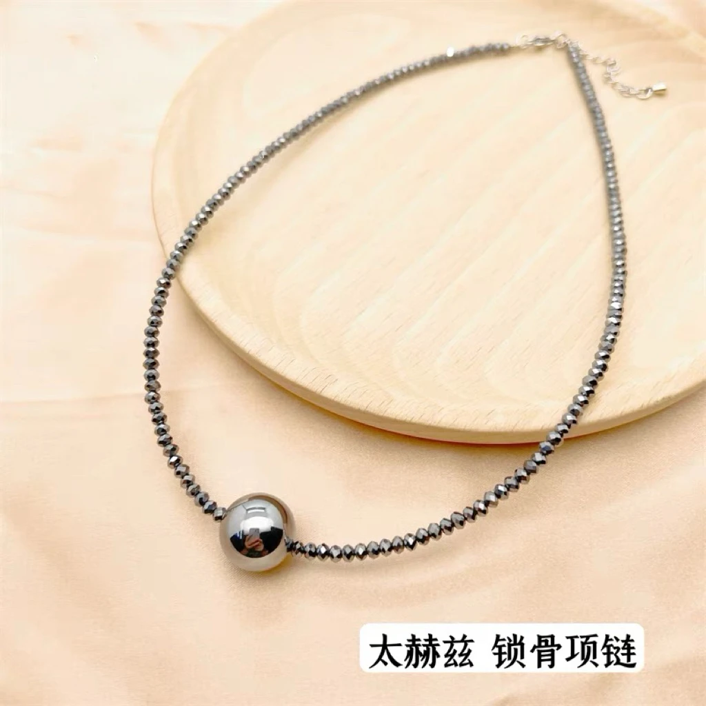 【正品太赫兹石】圆珠刻面锁骨链珠链奇石赠证书+礼盒
