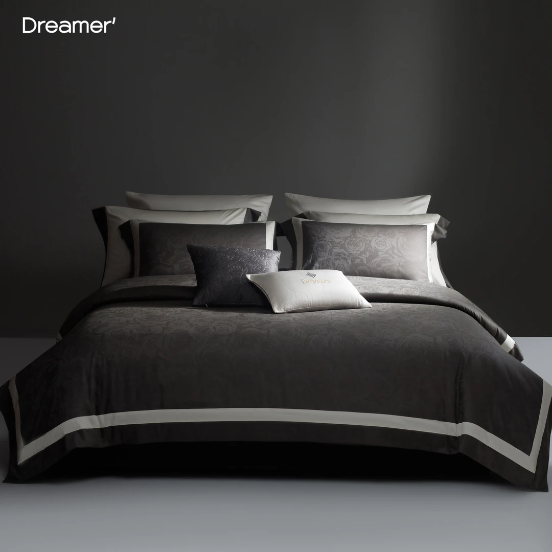 Dreamer‘【法芙兰】轻奢阿克苏长绒棉暗纹提花CR简约床上用品四件套