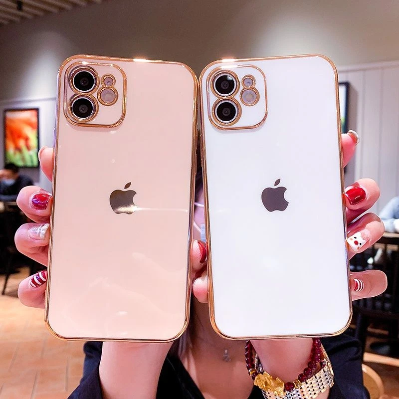 适用苹果13电镀手机壳iPhone12mini抖音11pro全包防摔11/7/se2