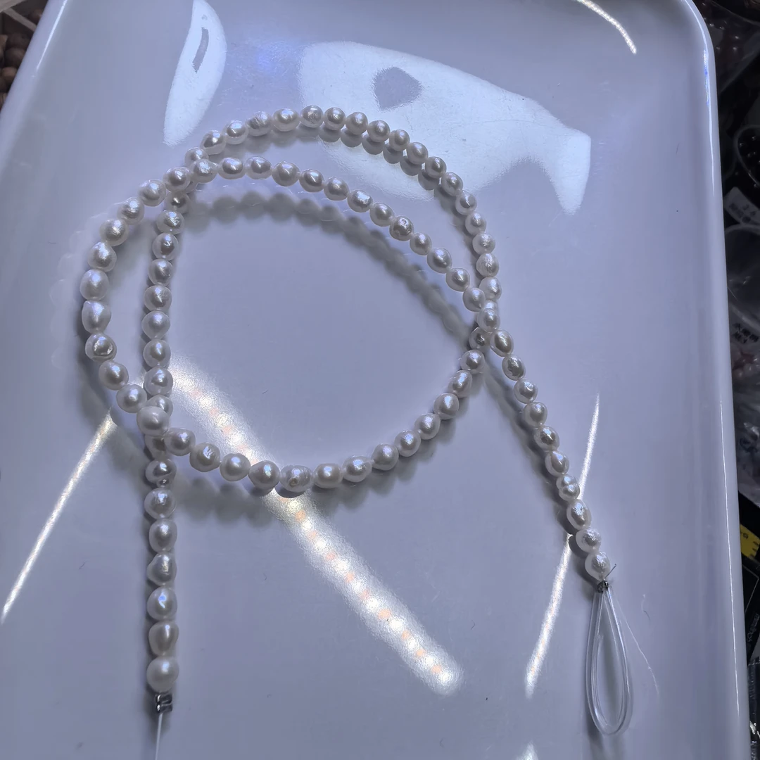 天然淡水巴洛克珍珠4mm项链手链半成品