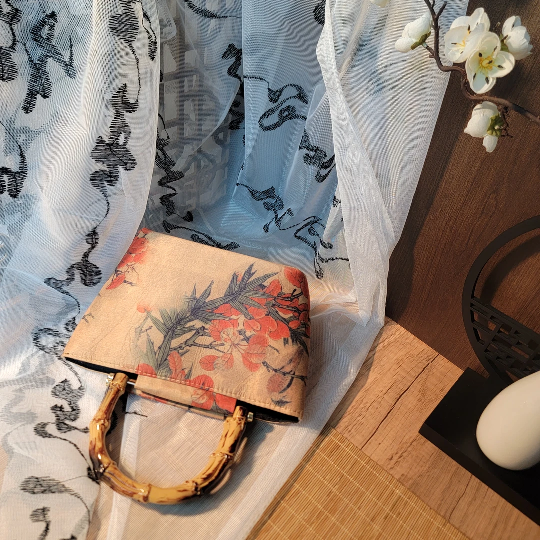 新中式手提包包女秋韵新款复古国风手拎包文艺百搭小众古风包包女