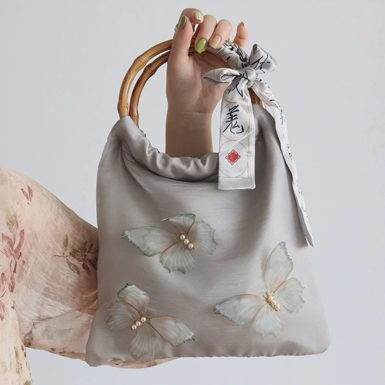 灵动蝴蝶新中式国风包手提包包女古装汉服包复古旗袍手拎包古风包