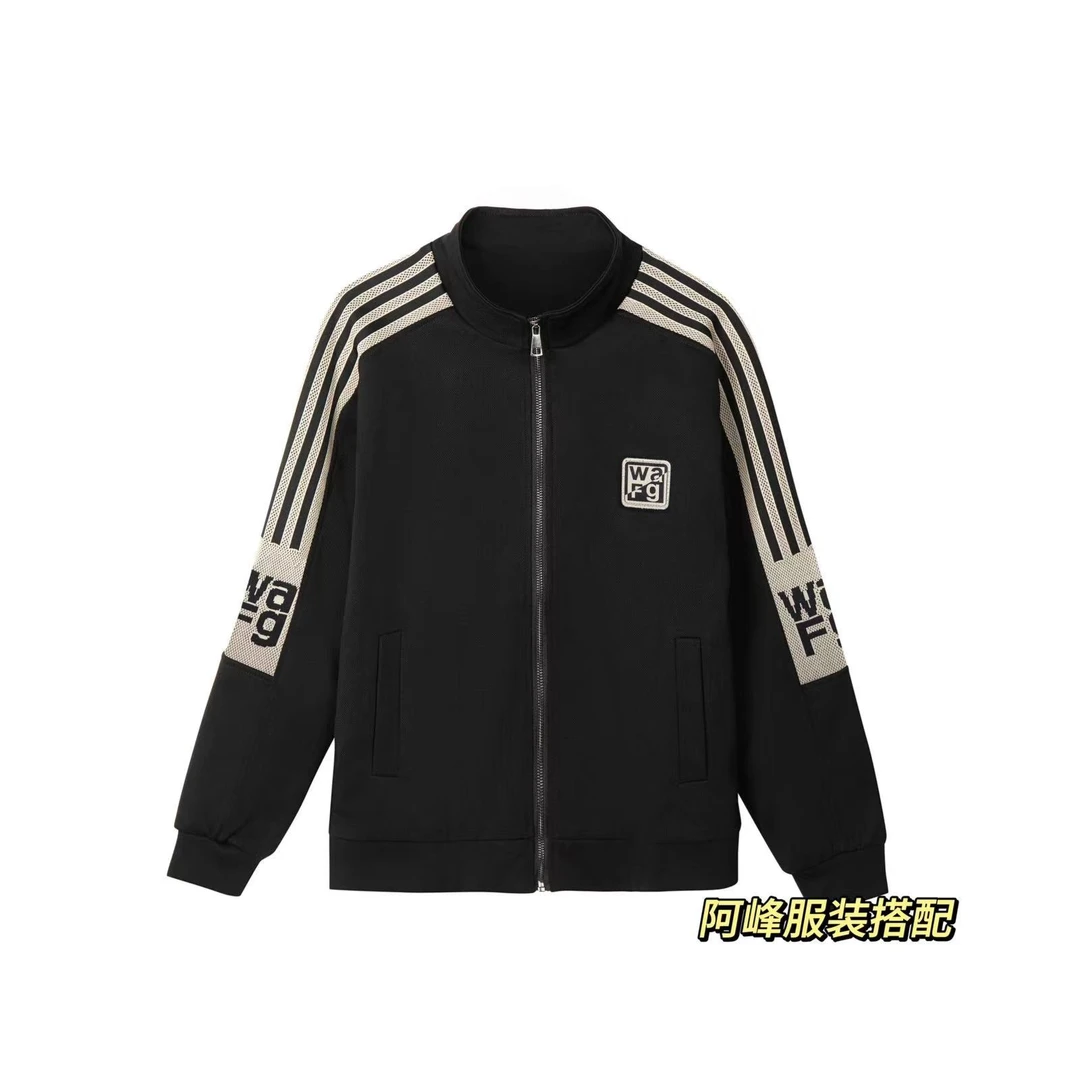 男士春秋新款休闲百搭运动织带外套长袖外穿立领经典休闲男士外套