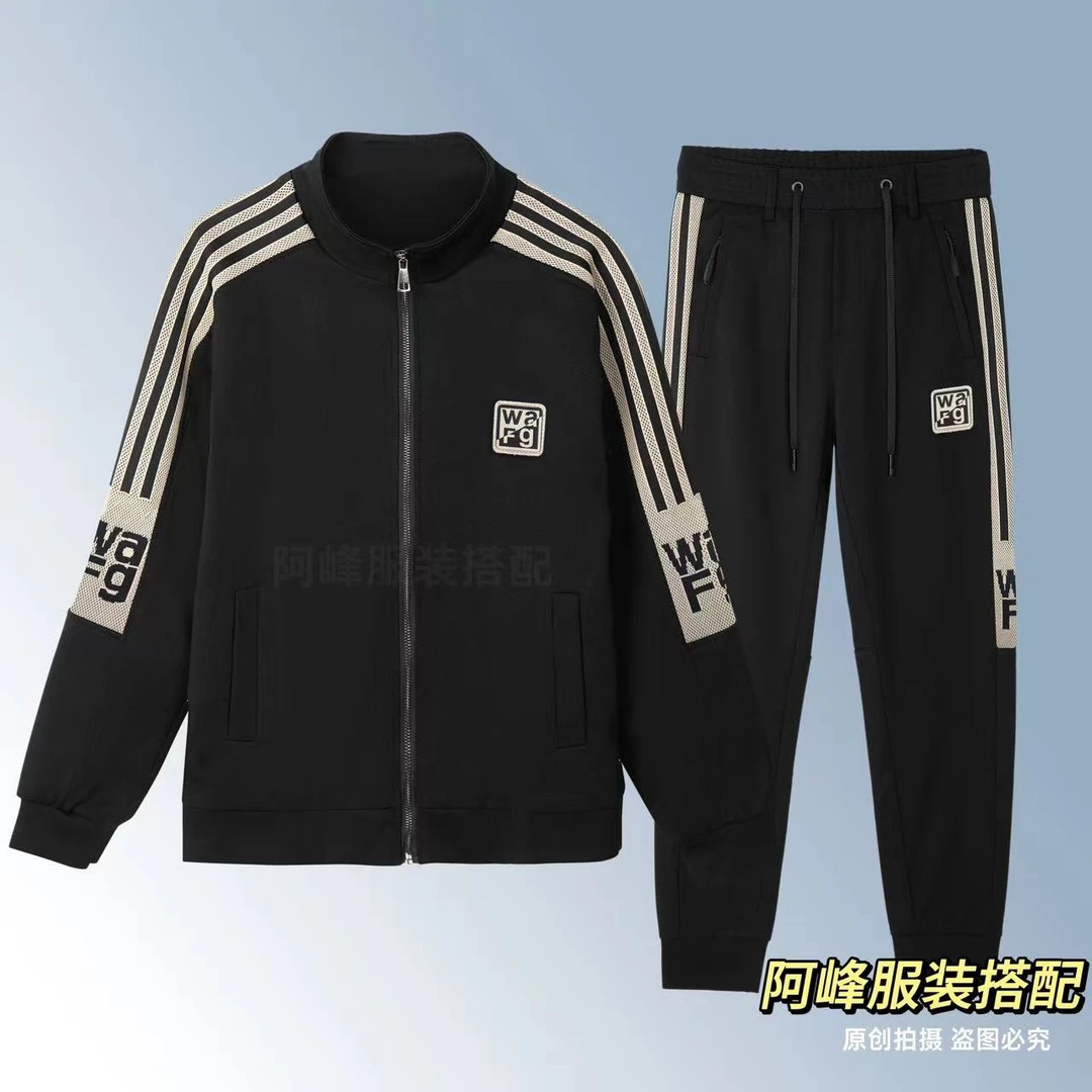 （套装）男士春秋潮牌百搭衣服运动男装男款男式两件套网红套装