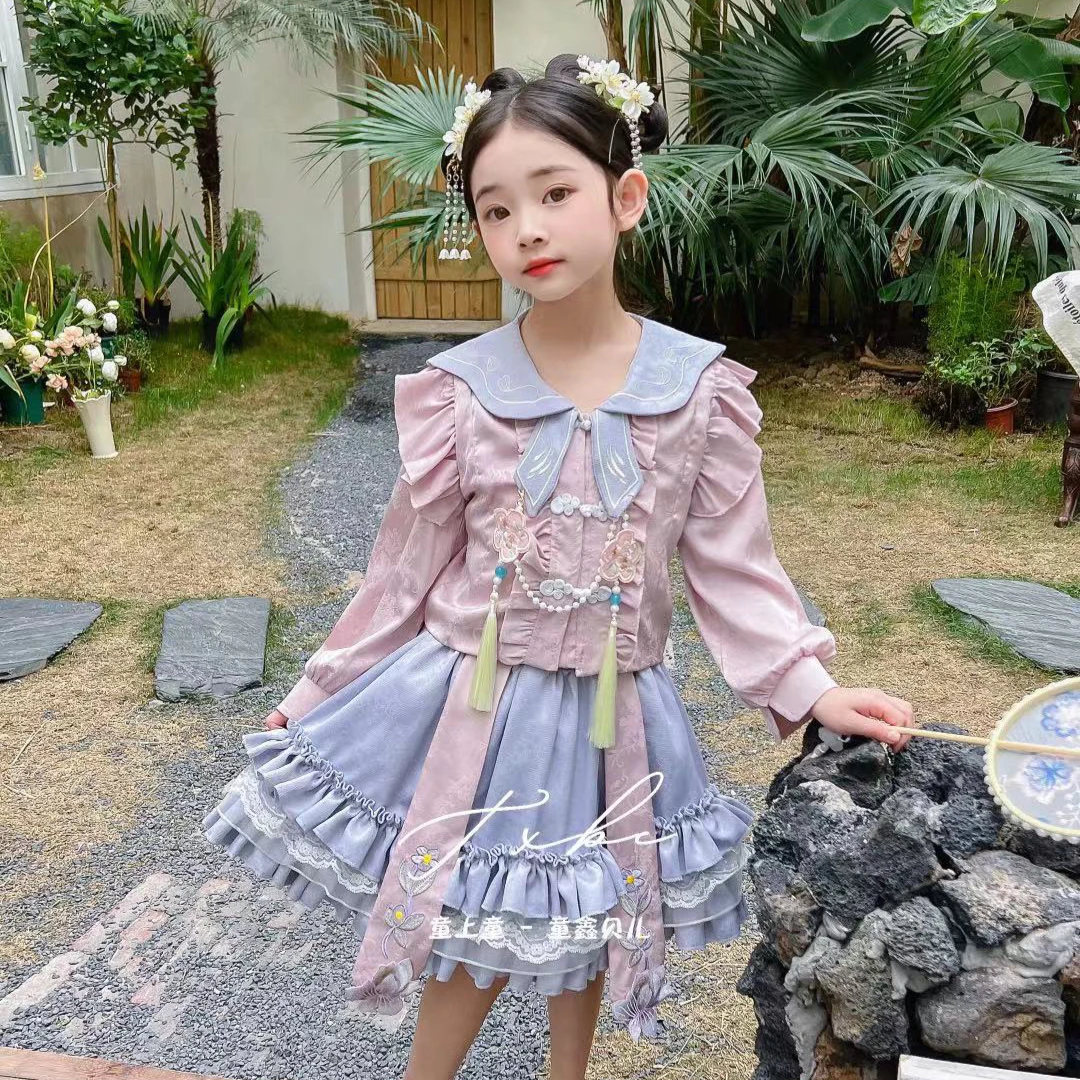 .春分.【粉黛伊人】.女童长袖JK套装超可爱两件套