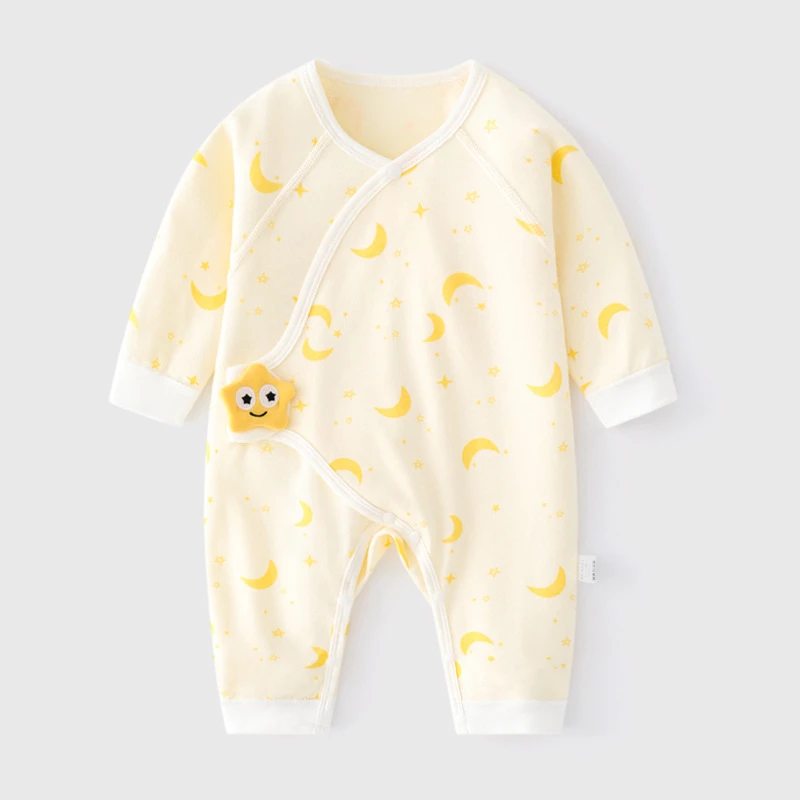 新生婴儿儿衣服春秋纯棉无骨哈衣打底内衣0-3月6刚出生宝宝连体衣