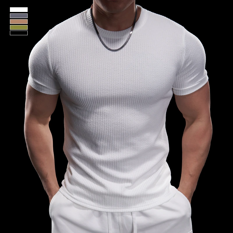 霸道肌肉 男士运动健身上衣跑步训练衣服短袖T恤舒适透气夏季男款