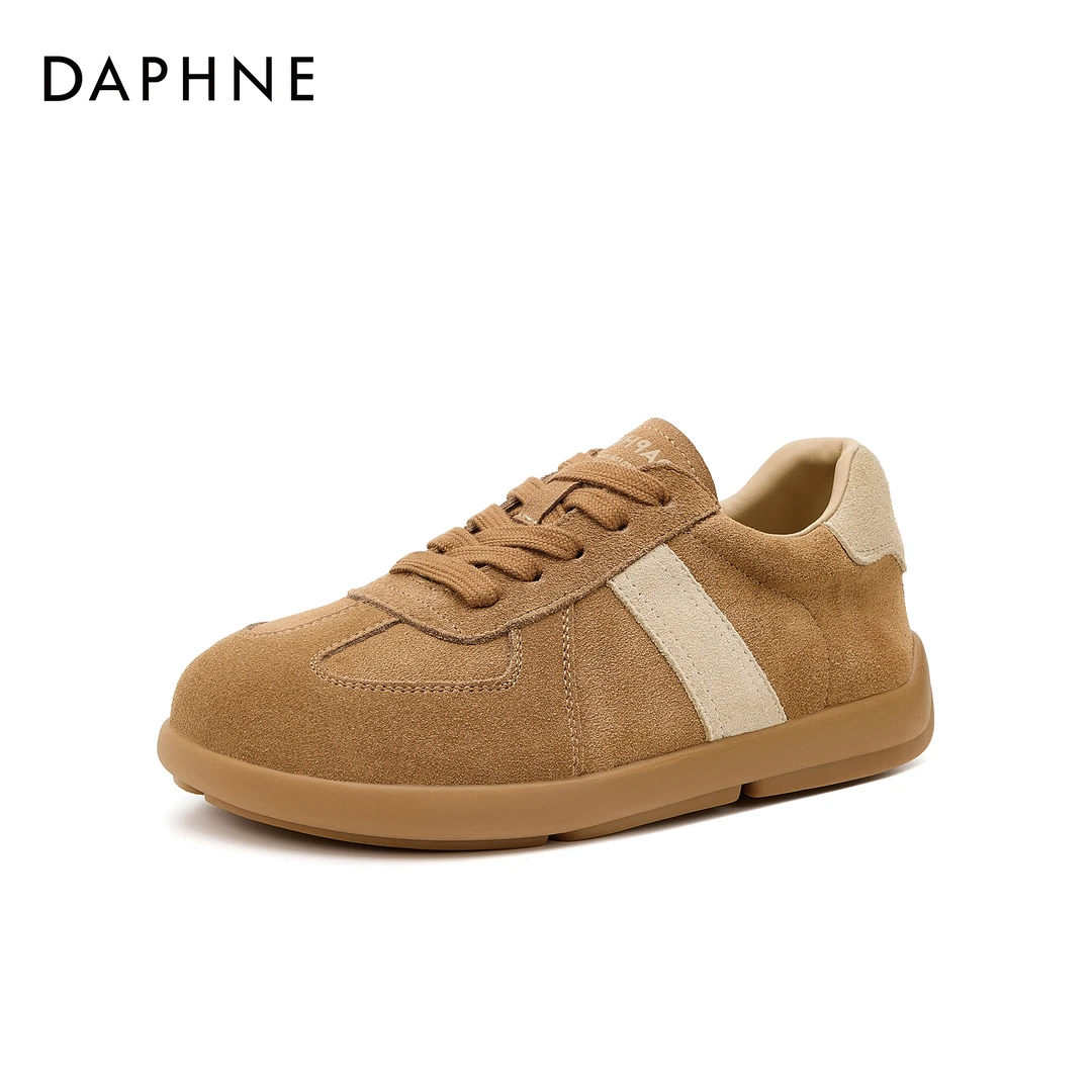 达芙妮休闲百搭女鞋秋季新款美拉德风平底系带运动舒适潮流板鞋