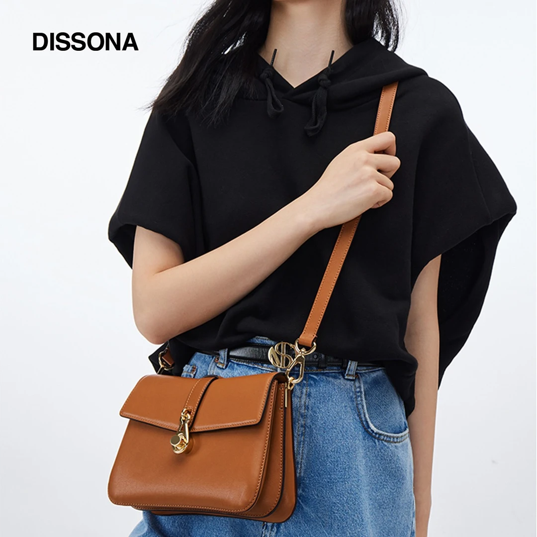 【通勤风】DISSONA无限系列气质单肩包 牛皮斜挎包轻奢欧若风女包