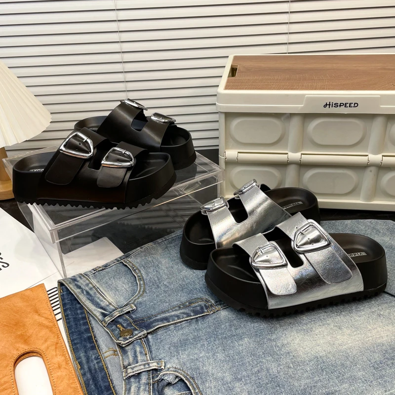 网红潮流厚底女外穿2024夏季新款时尚百搭女鞋2025款网红款