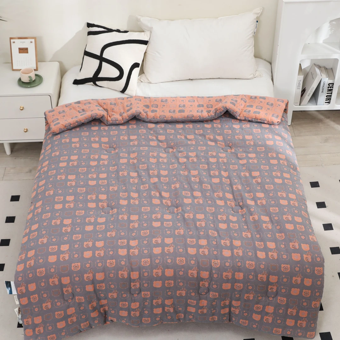 【气球熊】150/200纯棉双层纱可爱卡通可机洗大豆被