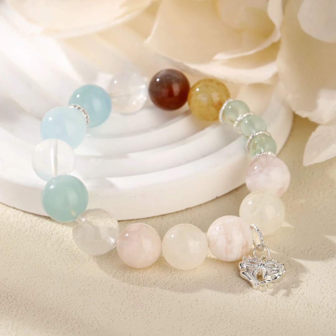 CB2626【宫崎骏《起风了》】雪花幽灵 海蓝宝 奶白晶 黄阿塞 萤石水晶