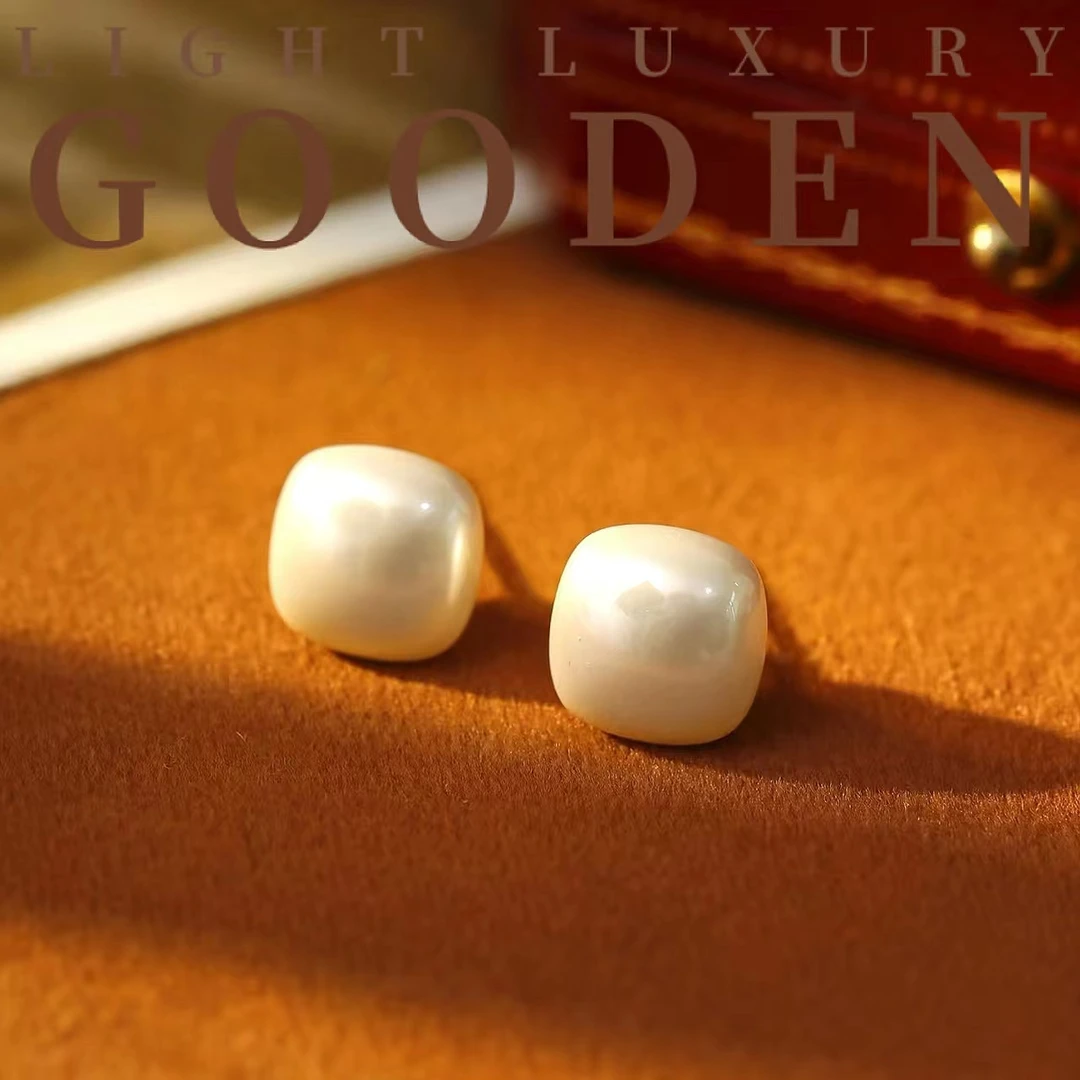 铜合金耳饰 Gooden岛家【方糖】925银针简约小巧百搭气质养耳洞耳环