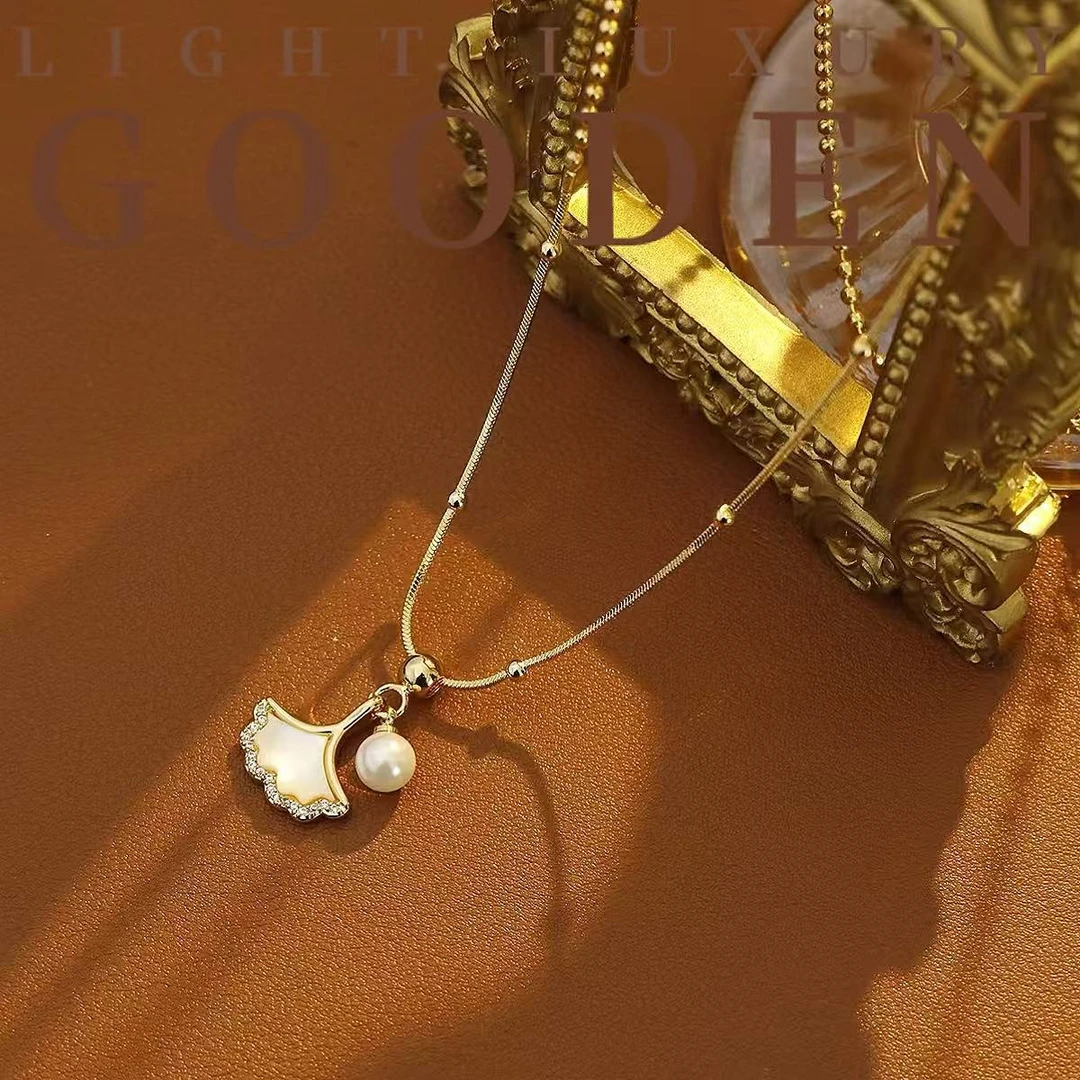 铜合金项链 Gooden岛家【千岛爱恋】高级感春夏新款银杏小众项链