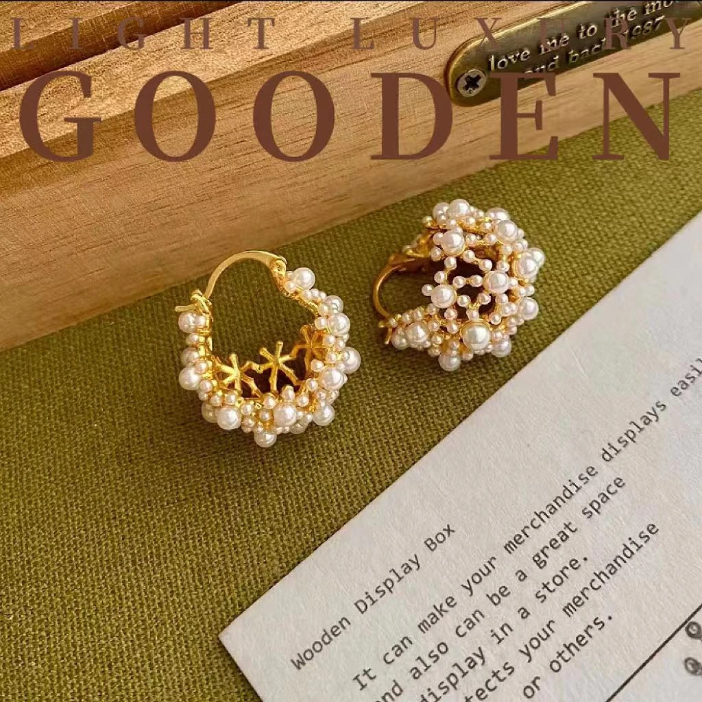 铜合金耳饰 【豆蔻】高级感小众设计气质款耳环法式手工轻奢耳扣