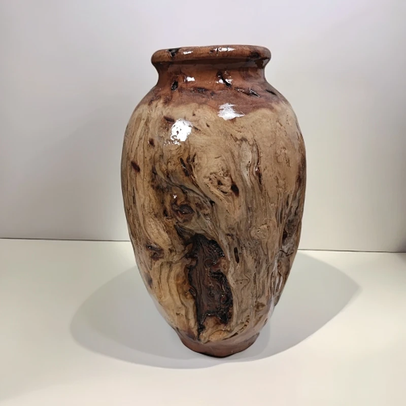 百年雷击枣木花瓶