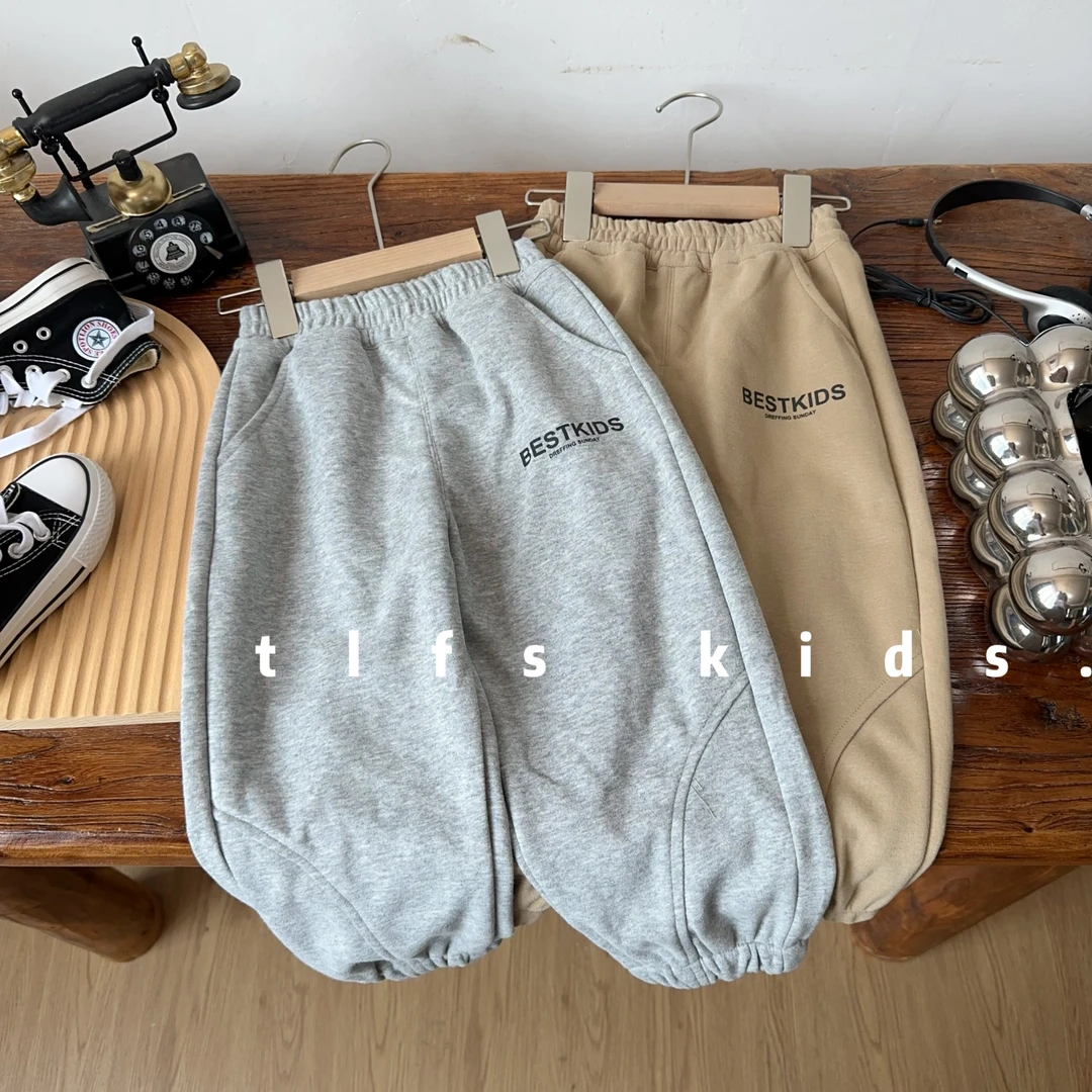 童例「字母拼接卫裤」秋季新品儿童休闲百搭韩版中童男女童长裤宽松