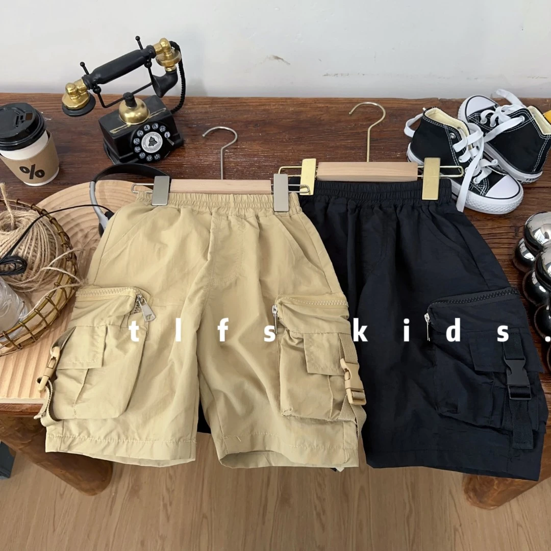 童例「24153口袋工装休闲五分裤」夏季儿童宽松中裤男童女童短裤潮