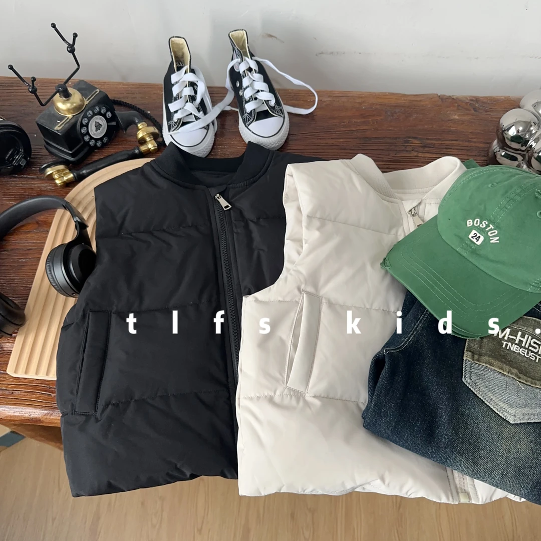 童例「纯色亲子羽绒马甲」秋冬男童女童休闲儿童百搭羽绒外套保暖潮