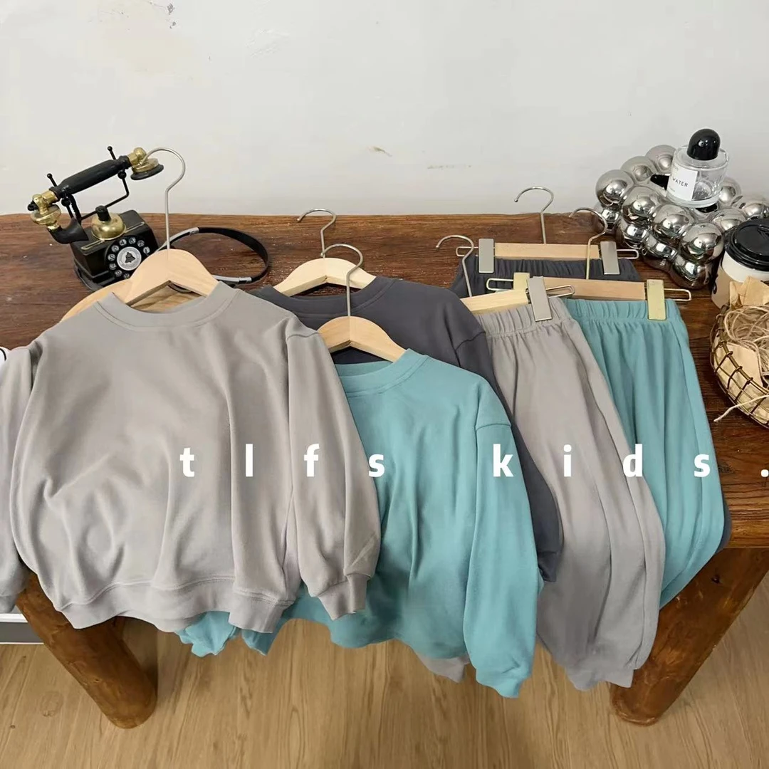 童例「纯色弹力保暖套装」秋季儿童休闲打底长裤家居服百搭男童女童