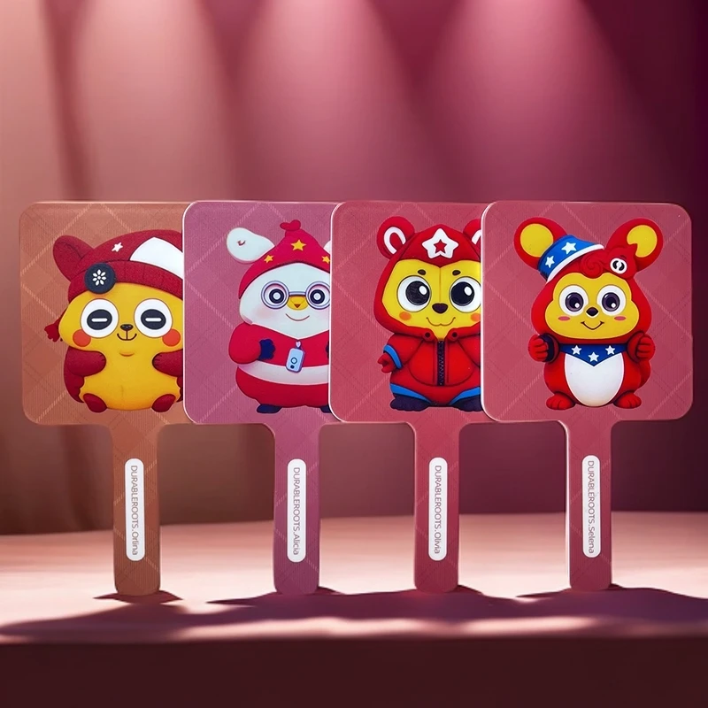 创意可爱公主风手持化妆镜便携高清美容补妆镜