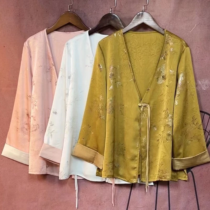 新中式宽松开衫女装外搭夏季适合各种场合穿搭面料柔软丝滑舒适