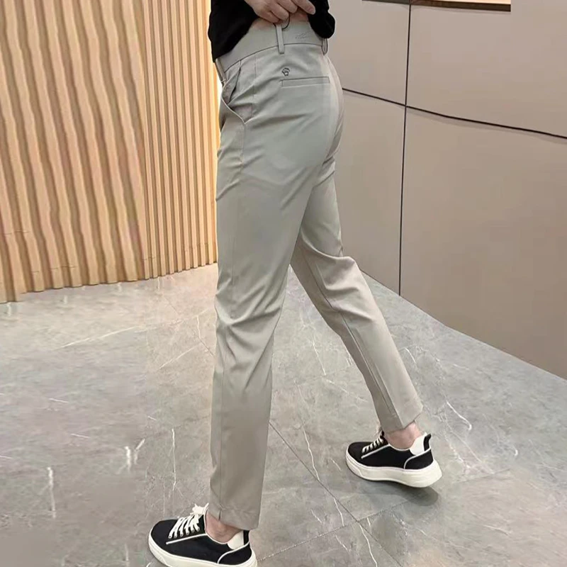 秋冬新款西裤男士商务休闲裤修身潮流百搭黑色弹力气质轻奢小脚裤