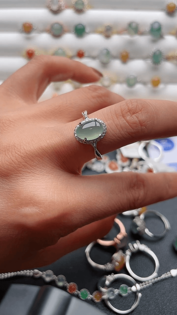 【闪购商品】翡翠戒指银S925镶嵌1094